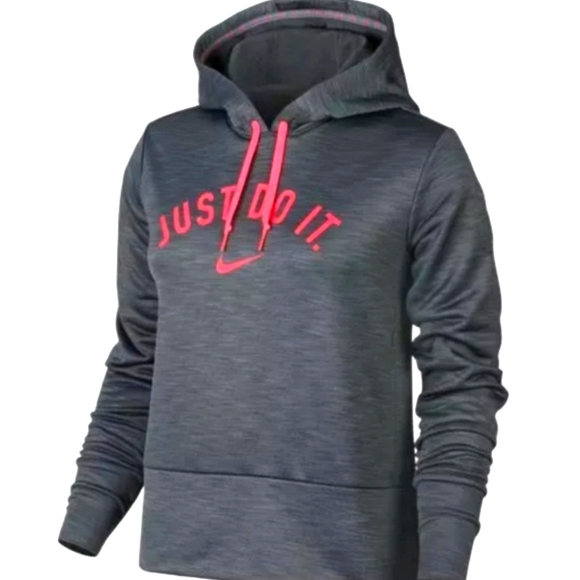 Nike Tops - Nike Gray "Just Do It" Hooded Sweatshirt